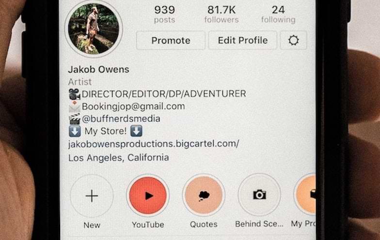 esempio di bio di instagram con emoji