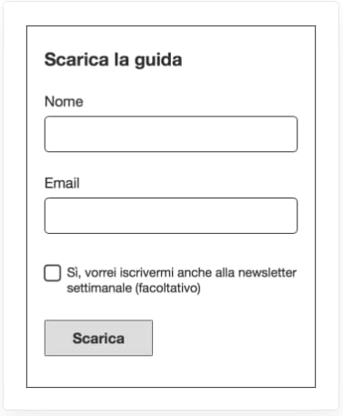 esempio di checkbox
